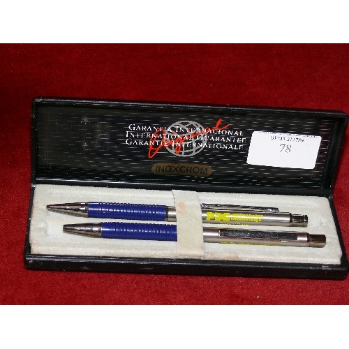 78 - INOXCROM PEN AND PENCIL BOXED SET.