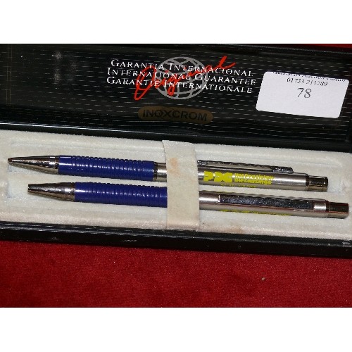 78 - INOXCROM PEN AND PENCIL BOXED SET.