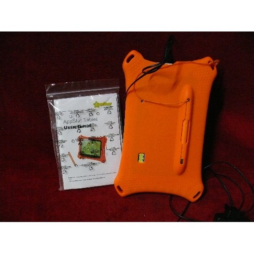 82 - ORANGE APP STAR TABLET WITH CABLE AND INSTRUCTIONS.