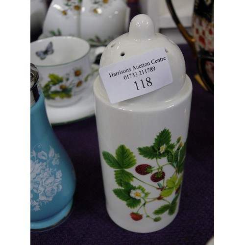 118 - THREE DECORATIVE SUGAR SHAKERS.