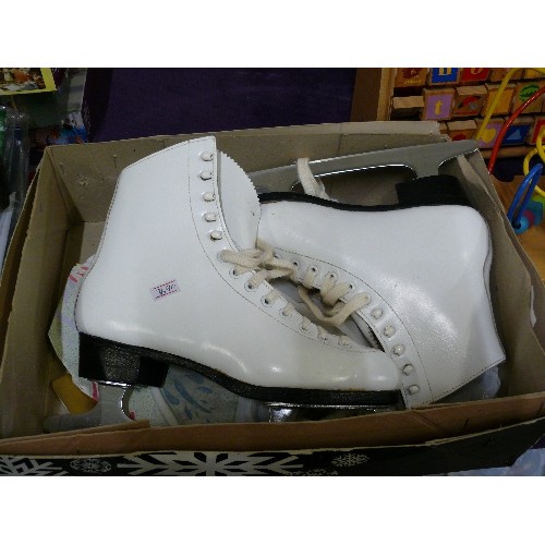 144 - PAIR OF ICE SKATES WITH ORIGINAL BOX SIZE 38.