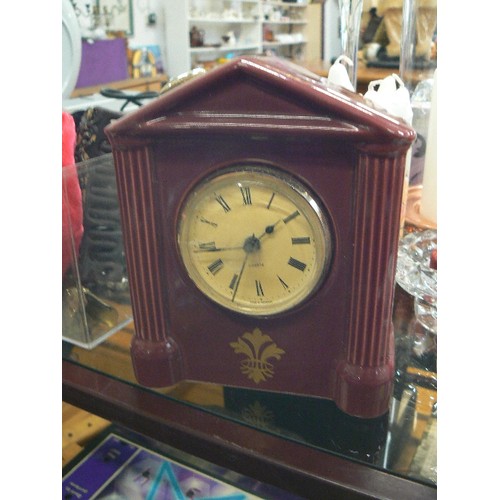 349 - A CERAMIC MANTLE CLOCK BY HORNSEA.