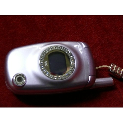 75 - EMPORIA ONE MOBILE PHONE WITH CHARGER, A PURPLE FLIP LID UK MOBILE WITH DIAMANTE DECORATION AND A CG... 