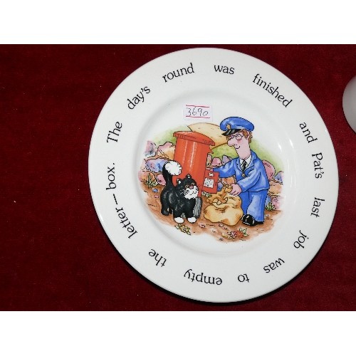 90 - CROWN STAFFORDSHIRE POSTMAN PAT BEAKER AND PLATE.