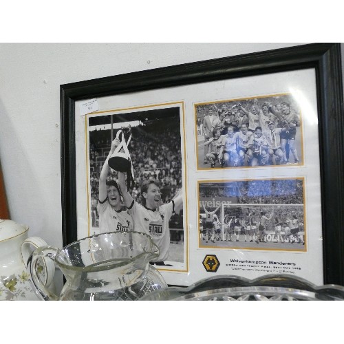 161 - A FRAMED AND GLAZED WOLVERHAMPTON WANDERERS PICTURE.