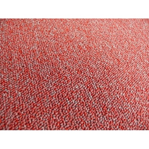 180 - BOX OF EIGHTEEN, 50CM X 50CM CARPET TILES, CHERRY WINE AND GREY COLOUR.