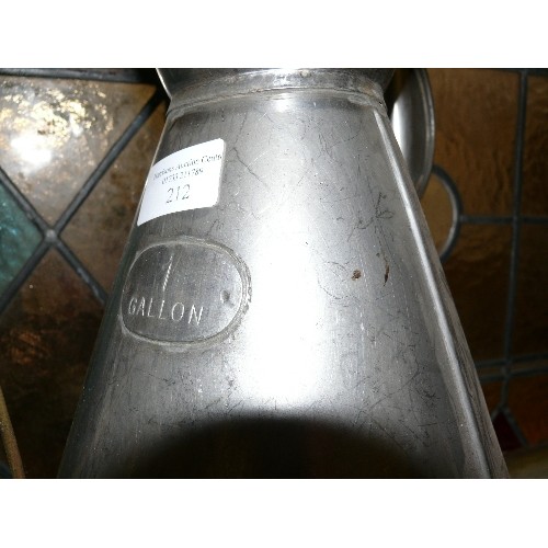 212 - ONE GALLON STAINLESS STEEL JUG.