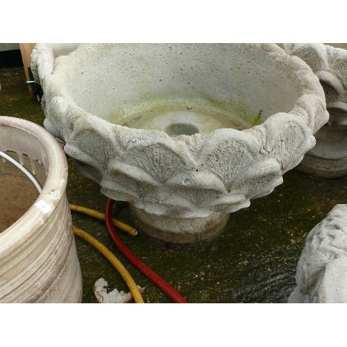 537 - PAIR OF CONCRETE ACORN POTS.