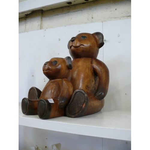 109A - TWO WOODEN BEARS