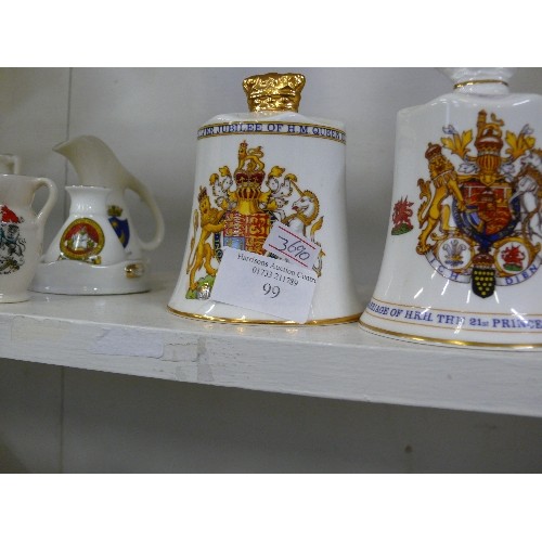 99 - AYNSLEY DOUBLE HANDED MUG AND A BELL LISTING KINGS AND QUEENS, COMMEMORATIVE AYNSLEY BELL AND A ROYA... 