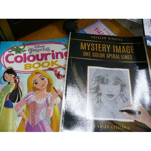 341 - A SELECTION OF ADULT AND CHILDRENS COLOURING BOOKS.