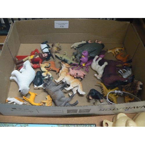 370 - TRAY OF PLASTIC ANIMALS.