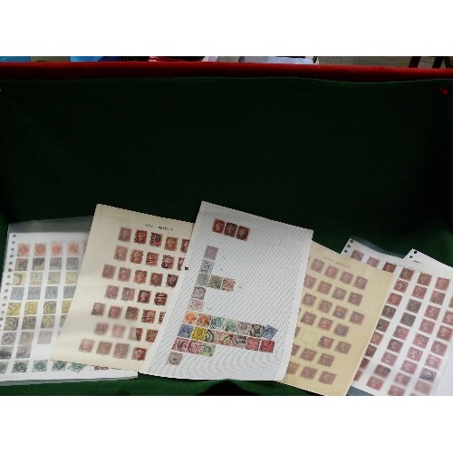 152 - SIX SHEETS OF GB QUEEN VICTORIA STAMPS.