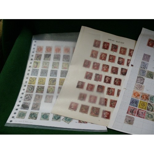 152 - SIX SHEETS OF GB QUEEN VICTORIA STAMPS.