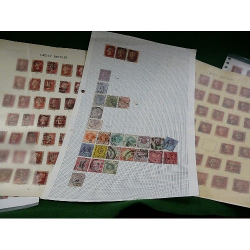 152 - SIX SHEETS OF GB QUEEN VICTORIA STAMPS.