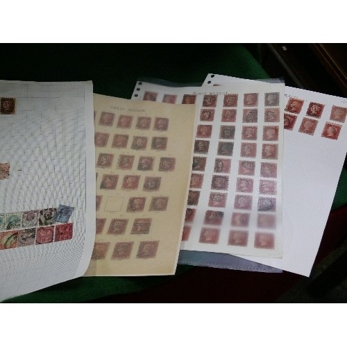 152 - SIX SHEETS OF GB QUEEN VICTORIA STAMPS.