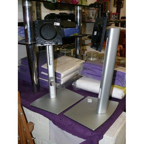 153 - TWO SPEAKER STANDS IN SILVER.