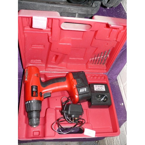 193 - CASED POWER DEVIL CORDLESS DRILL DRIVER.