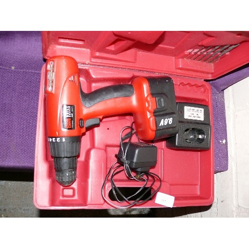 193 - CASED POWER DEVIL CORDLESS DRILL DRIVER.