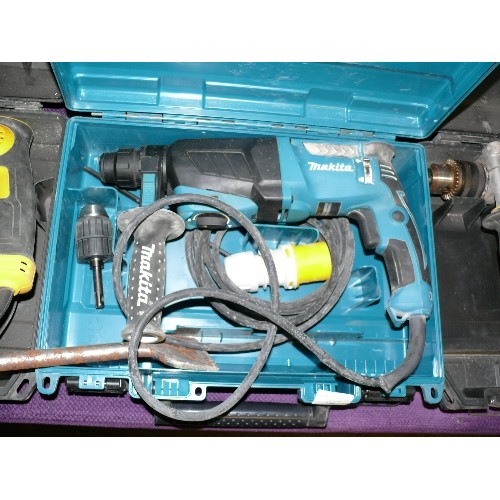 186 - CASED MAKITA HR2630 DRILL 110 VOLT.