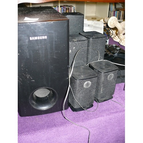 205 - A SET OF SAMSUNG SURROUND SOUND SPEAKERS.