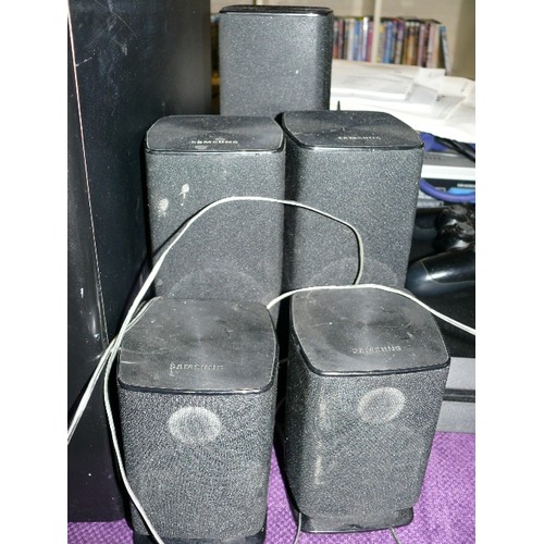 205 - A SET OF SAMSUNG SURROUND SOUND SPEAKERS.