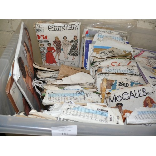 181 - VERY LARGE BOX OF KNITTING PATTERNS.