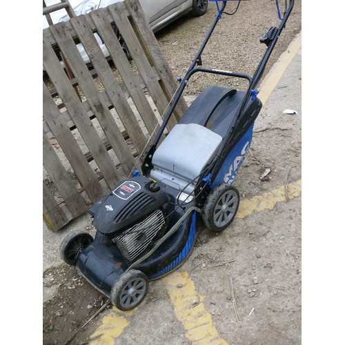 506 - MCALLISTER ROTARY PETROL MOWER WITH BRIGGS AND STRATTON MOWER.