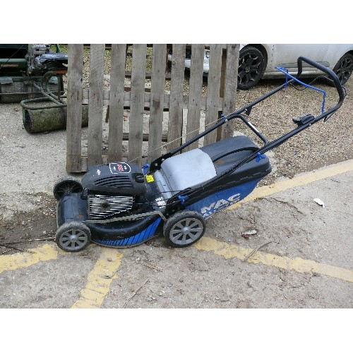 506 - MCALLISTER ROTARY PETROL MOWER WITH BRIGGS AND STRATTON MOWER.