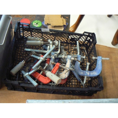 378 - A TRAY OF G CLAMPS AND MITRE CLAMPS.