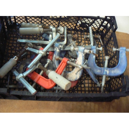 378 - A TRAY OF G CLAMPS AND MITRE CLAMPS.