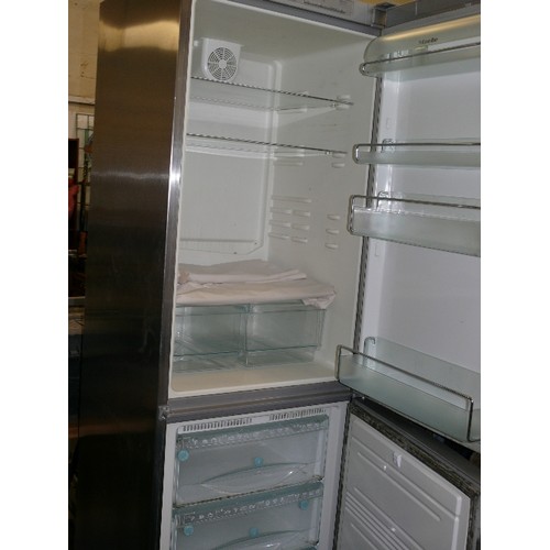 409 - MIELE FRIDGE FREEZER IN GREY.  MODEL NUMBER KFN 8962SD.