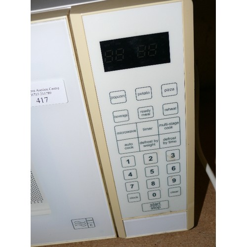 417 - KENWOOD MICROWAVE IN WHITE.