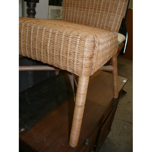 449 - WICKER HIGH BACK SINGLE CHAIR.