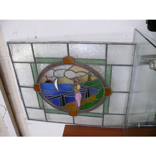 160A - LARGE LEADED STAINED GLASS WINDOW 28