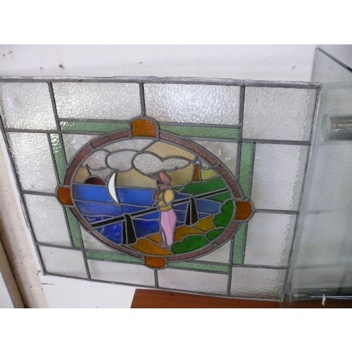 160A - LARGE LEADED STAINED GLASS WINDOW 28