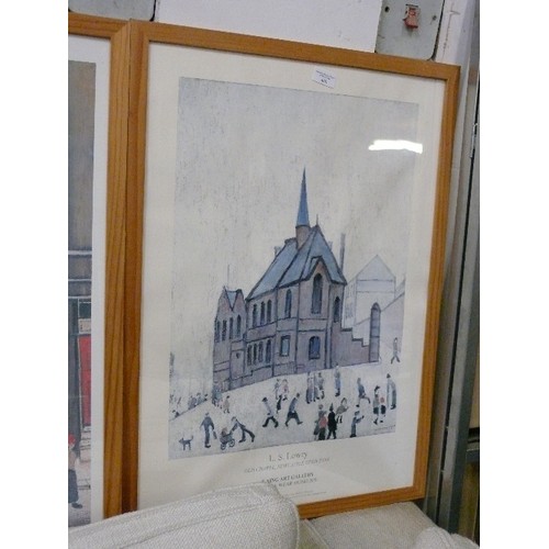 460 - LOWRY,' OLD CHAPEL' PRINT, FRAMED AND GLAZED.