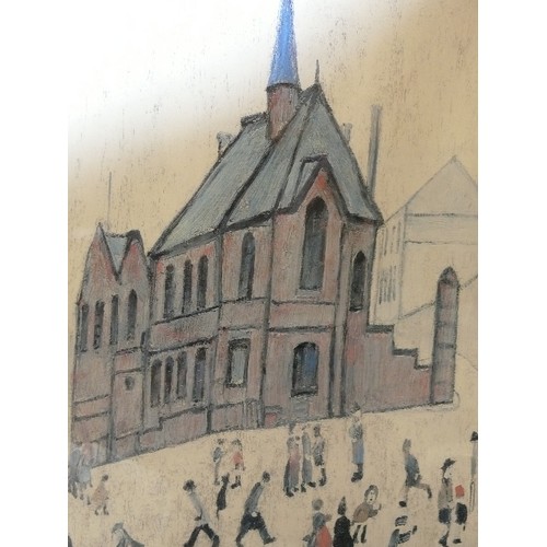 460 - LOWRY,' OLD CHAPEL' PRINT, FRAMED AND GLAZED.