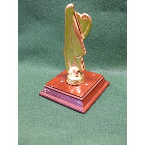 80 - A METAL TV AWARD ON WOODEN PLINTH.