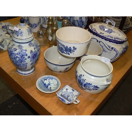 227 - QHANTITY OF DELFT CHINA - INCLUDING A BEAUTIFUL TUREEN, BOWLS ETC.