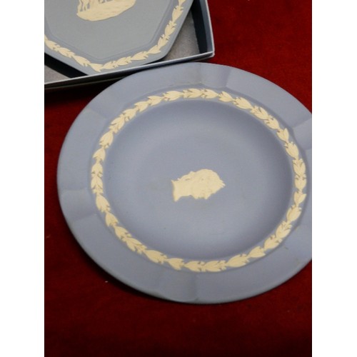 64A - A COLLECTION OF WEDGWOOD JASPERWARE PLATES.