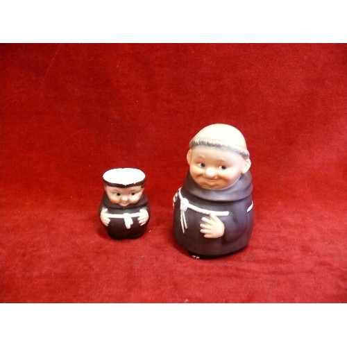 88 - A LIDDED POT OF A MONK BY GOEBEL PLUS A FURTHER MATCHING JUG.