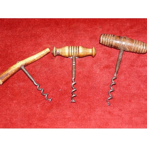 96 - THREE VINTAGE CORKSCREWS