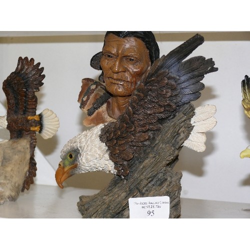 95 - THREE NATIVE AMERICAN EAGLE ORNAMENTS.