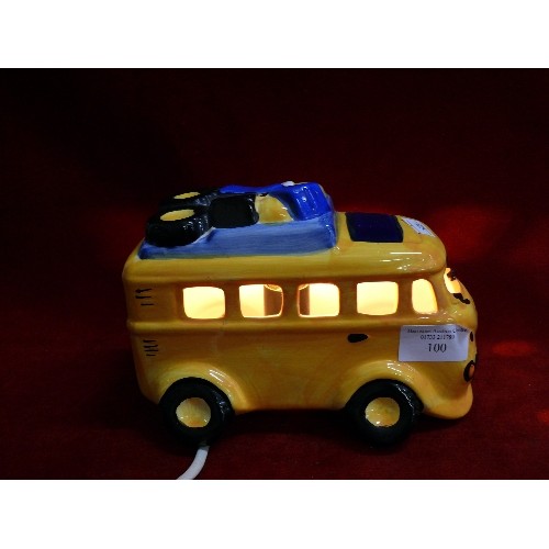 100 - A CERAMIC CAMPERVAN TABLE LAMP.