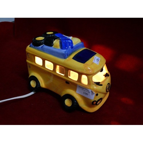 100 - A CERAMIC CAMPERVAN TABLE LAMP.