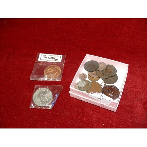 68 - A COLLECTION OF VARIOUS ENGLISH COINS INCLUDING VICTORIAN PENNIES.