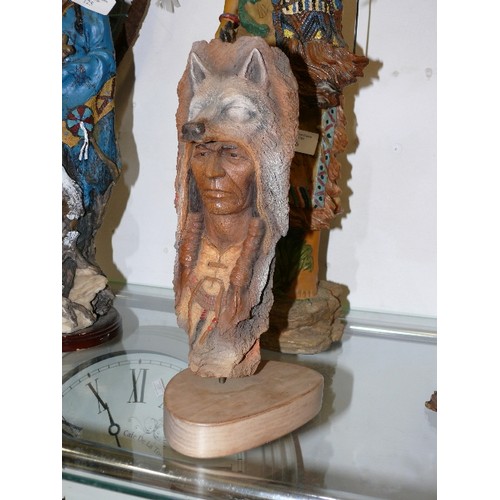 122 - A NATIVE AMERICAN THEMED LIMITED EDITION FIGURE OF 'FIRE WOLF' BY NEIL J ROSE.