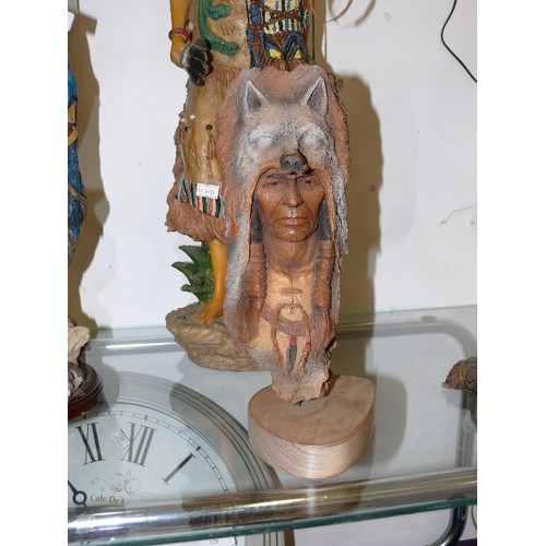 122 - A NATIVE AMERICAN THEMED LIMITED EDITION FIGURE OF 'FIRE WOLF' BY NEIL J ROSE.