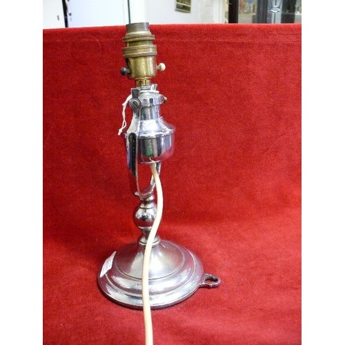 91 - A CHROME SHIPS GIMBAL TABLE LAMP.